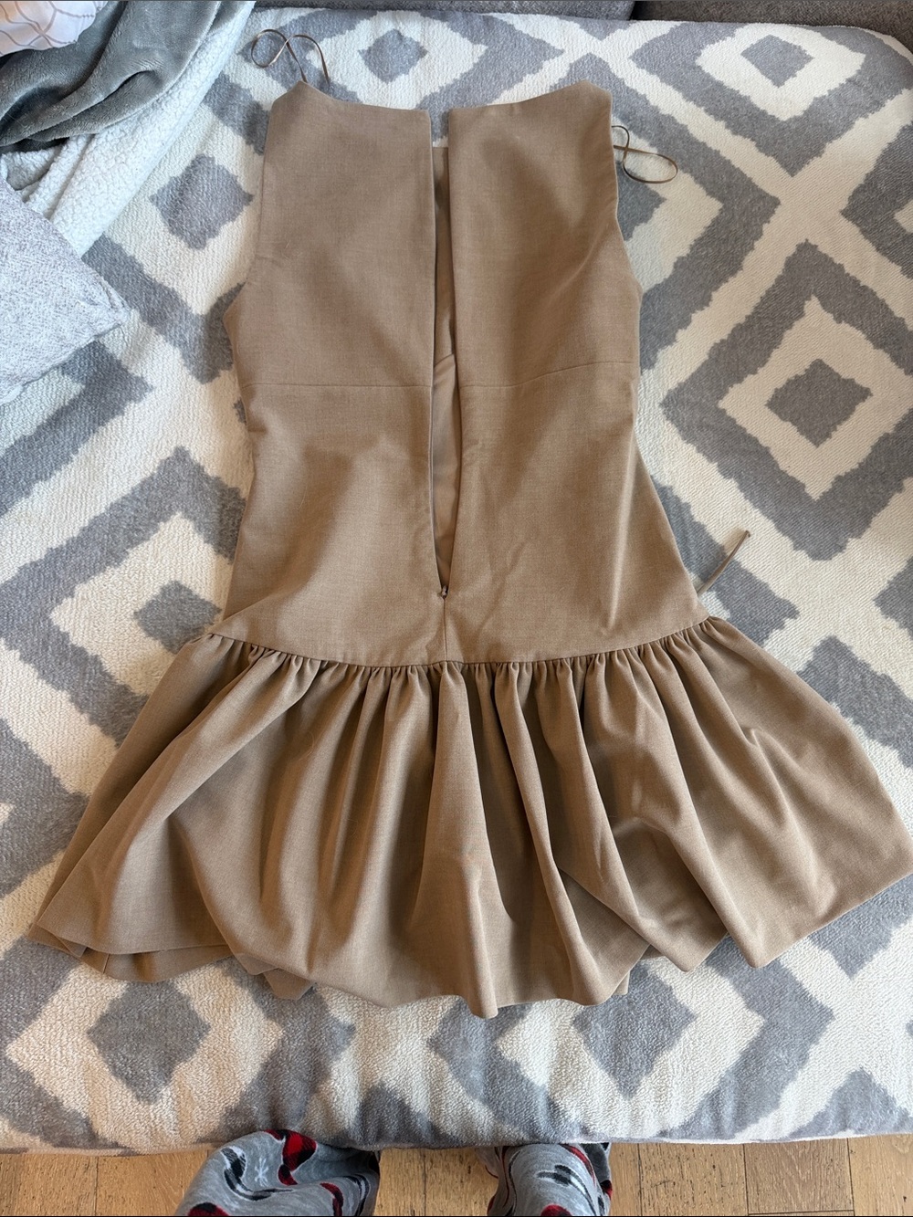 Zara Tan Sleeveless Tie-Waist Drop Skirt Dress - Picture 3 of 3